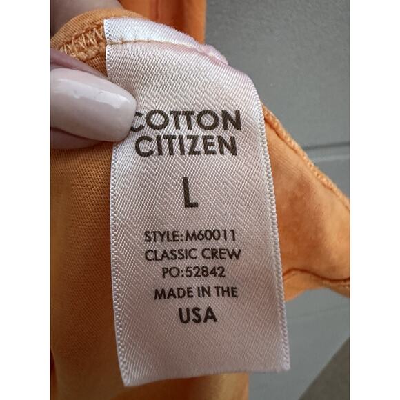 Cotton Citizen CLASSIC CREWNECK TEE vintage Sunset Orange Sz L Supima Cotton - Picture 7 of 10